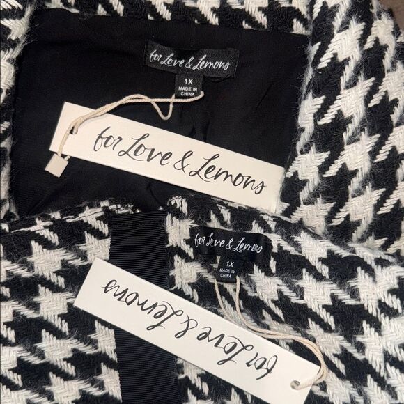 NWT For Love and Lemons Bonnie Houndstooth Blazer and Mini Skirt 1X Revolve - Picture 15 of 16